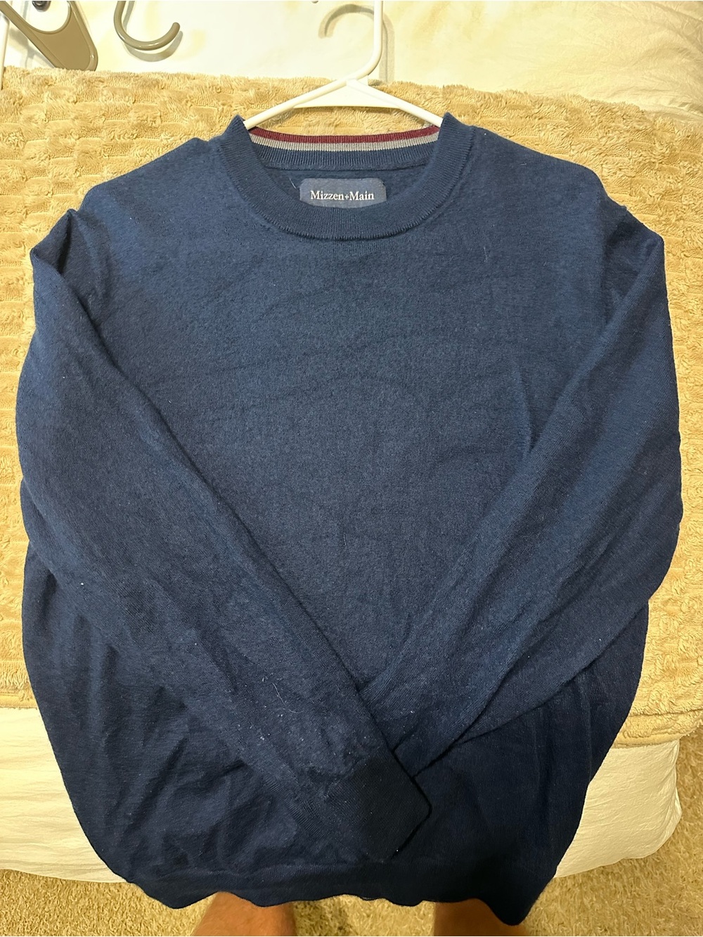 Mizzen+Main Navy Crewneck Pullover Sweater